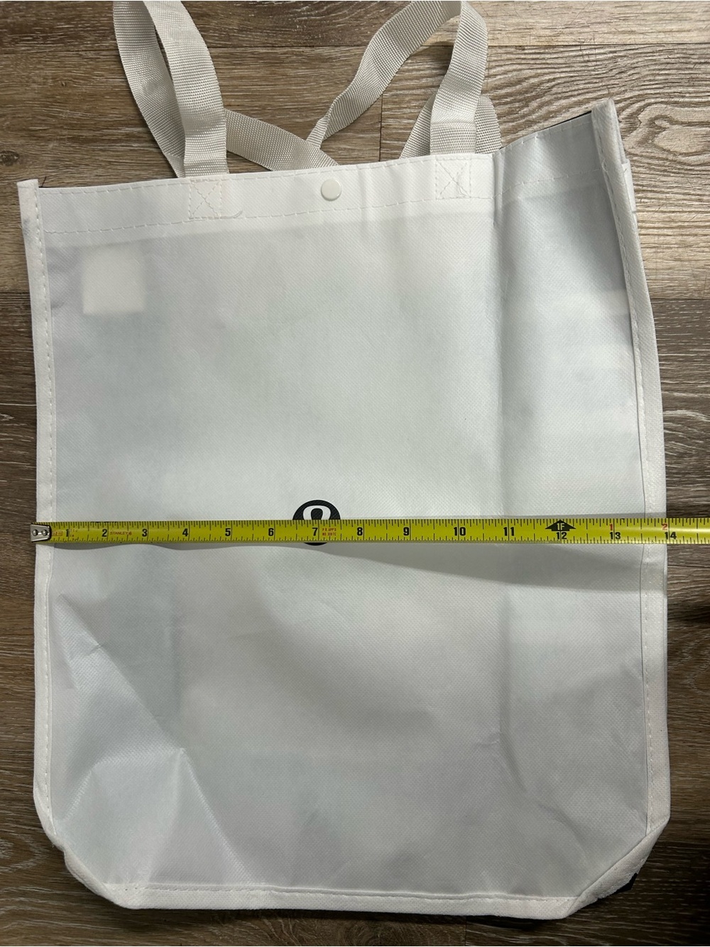Lululemon Athletica White/Black Reusable Tote Bag 16.5X14X6”